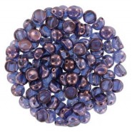 Czech 2-hole Cabochon beads 6mm Crystal Lila Vega Luster